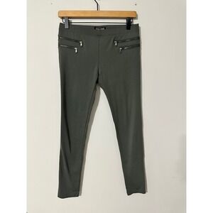 David Lerner New York Women's Olive Green Zipper Pocket‎ Leggings Size M